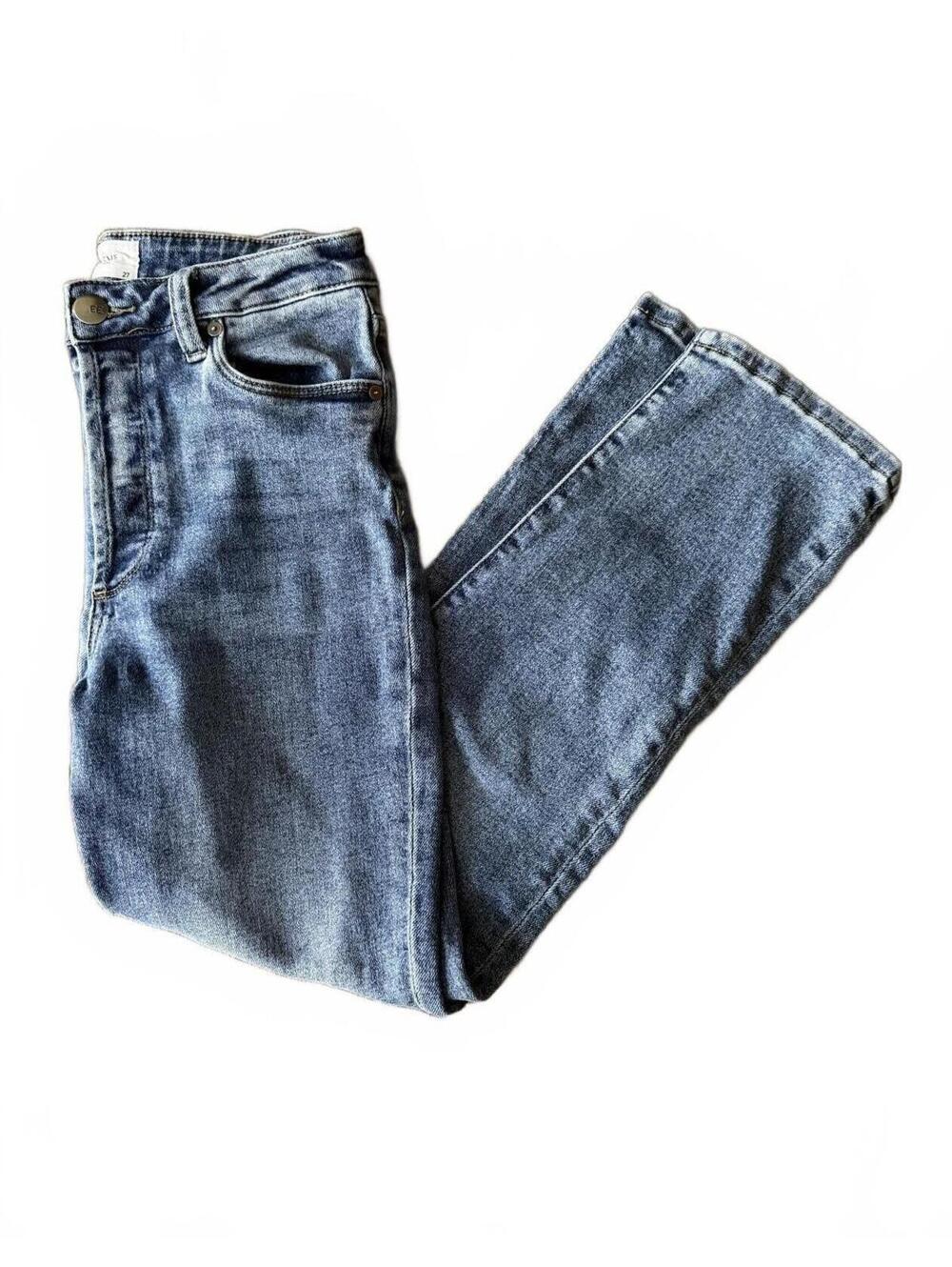 Evereve The Ever Straight High Rise Fit Women's Denim Jeans Size 27 Streetwear
